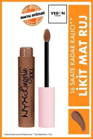 NYX Professional Makeup  Lip Lingerie Xxl Mat Likit Ruj Hot Caramelo
