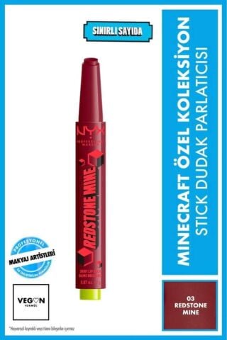 NYX Professional Makeup Minecraft Özel Koleksiyon Stick Dudak Parlatıcısı - 03 Redstone Mine