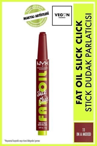NYX Professional Makeup Nyx Professional Makeup Fat Oil Slick Click Parlatıcı Dudak Balmı 11 In a Mood
