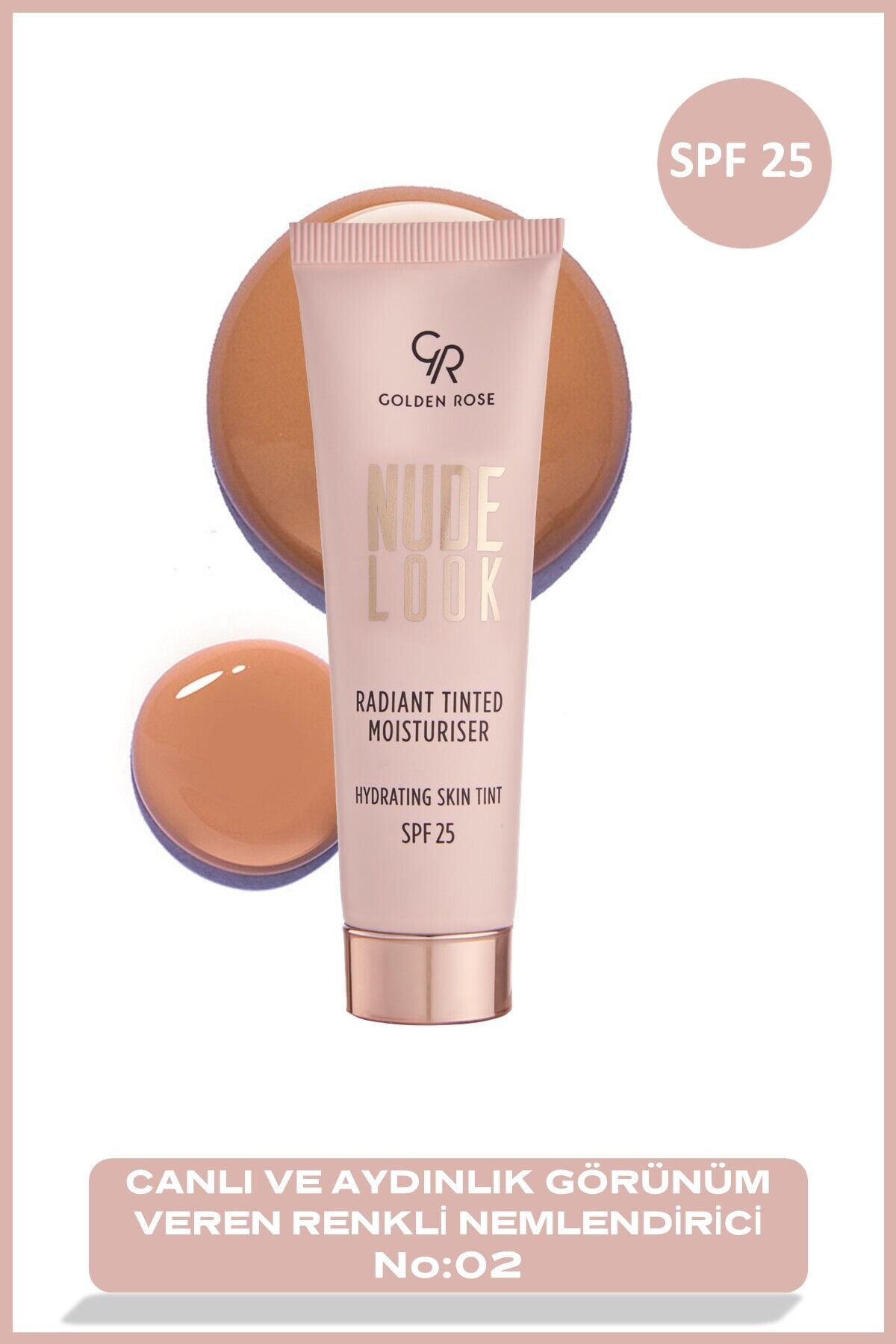 Nude Look Tinted Moisturiser 03 Deep Tint Papatya ve Hyaluronik Asitli Renkli Nemlendirici 32 ml Medium Tint