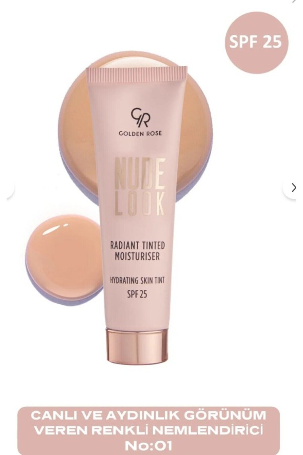 Nude Look Tinted Moisturiser 03 Deep Tint Papatya ve Hyaluronik Asitli Renkli Nemlendirici 32 ml Bej
