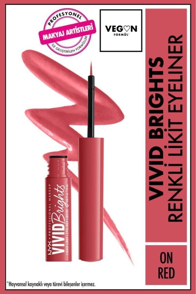 Vivid Brights Likit Eyeliner - Ghosted Green On Red