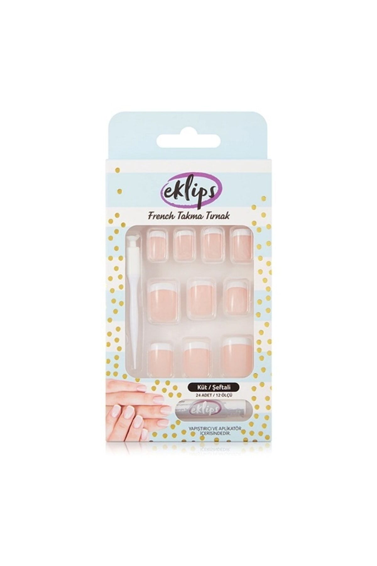 Takma Tırnak French Şeftali Küt