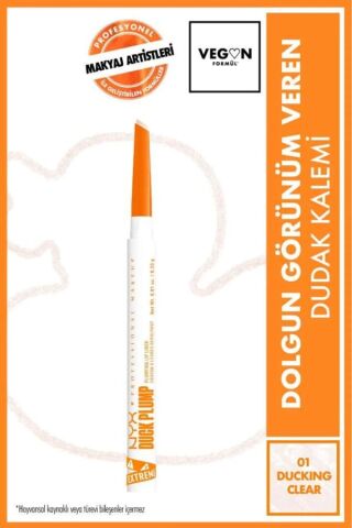 NYX Professional Makeup  Duck Plump Dolgun Görünüm Veren Dudak Kalemi - 01 Ducking Clear