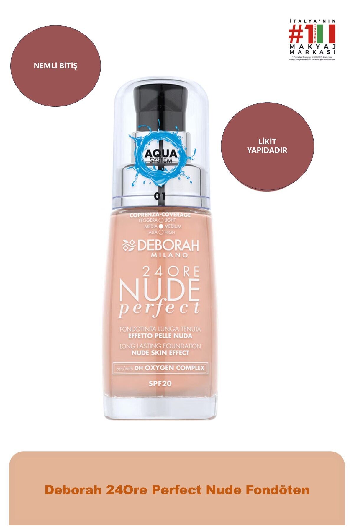 24Ore Perfect Nude Fondöten No: 01 Fair 8009518364675