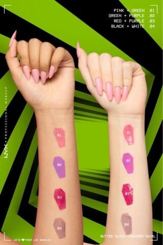 NYX Professional Makeup Beetlejuice Özel Koleksiyon Dudak Parlatıcısı - 01 Pink + Green