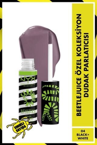 NYX Professional Makeup Beetlejuice Özel Koleksiyon Dudak Parlatıcısı - 04 Black + White