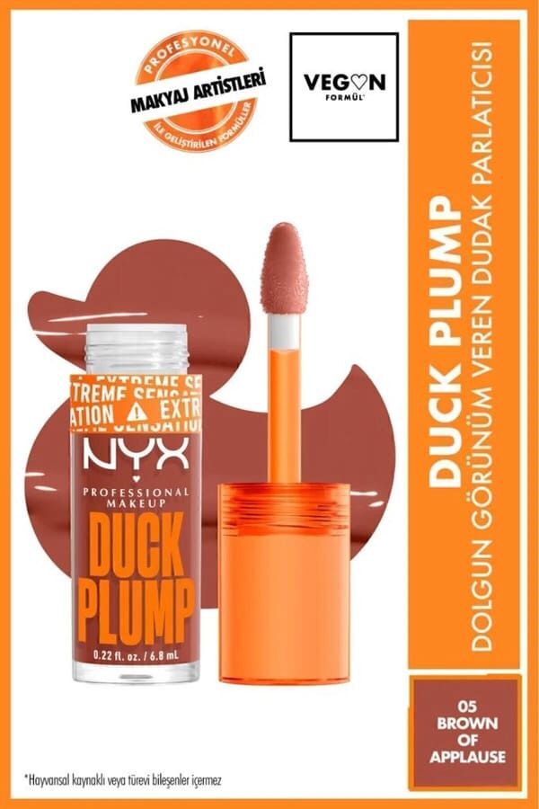 NYX Professional Makeup  Duck Plump Dolgun Görünüm Veren Dudak Parlatıcısı - 05 Brown of Applause