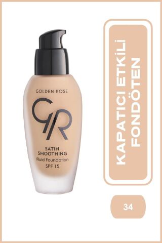 Golden Rose Satin Smoothing Fluid Foundation No: 34 Golden Beige