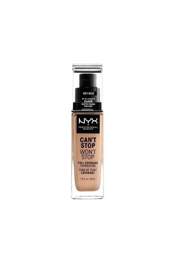 NYX Professional Makeup  Can’t Stop Won’t Stop Full Coverage Uzun Kalıcı Fondöten – 7.5 Soft Beige