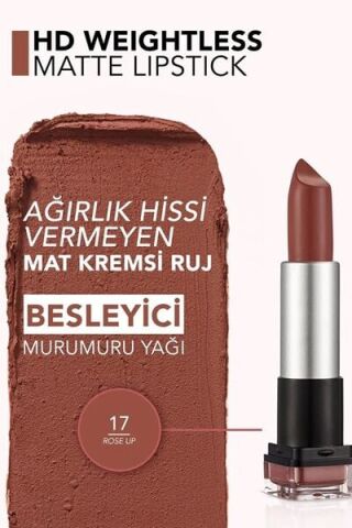 Flormar HD Weightless Matte Lipstick 017 Rose Up