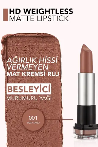 Flormar HD Weightless Matte Lipstick 01 Rosy Sand