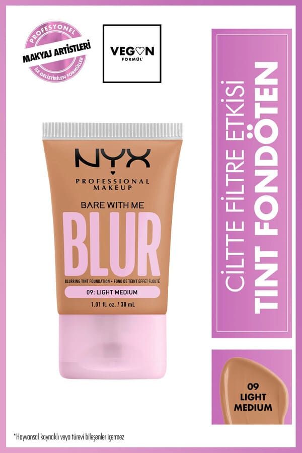 NYX Professional Makeup Blur Tint Ciltte Filtre Etkili Fondöten - 09 Light Medium