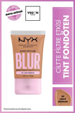 NYX Professional Makeup Blur Tint Ciltte Filtre Etkili Fondöten - 09 Light Medium