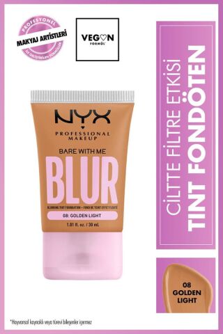 NYX Professional Makeup  Blur Tint Ciltte Filtre Etkili Fondöten - 08 Golden Light