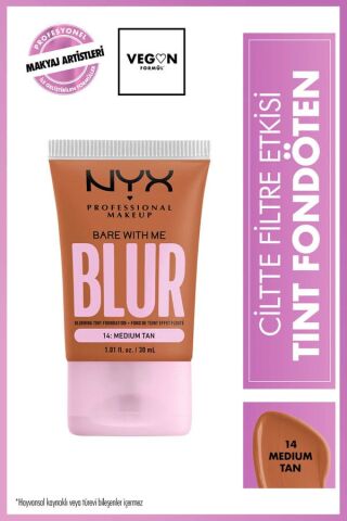 NYX Professional Makeup Yüz Şekillendirme ve Kontür İçin Filtre Etkili Fondöten – 14 Medium Tan