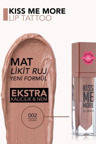 Flormar  Uzun Süre Kalıcı Mat Ruj - Kiss Me More - 002 Creamy