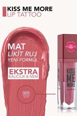 Flormar  Uzun Süre Kalıcı Mat Ruj - Kiss Me More - 005 Blush