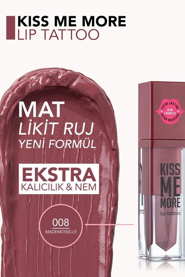 Flormar  Uzun Süre Kalıcı Mat Ruj - Kiss Me More - 008 Mademoiselle
