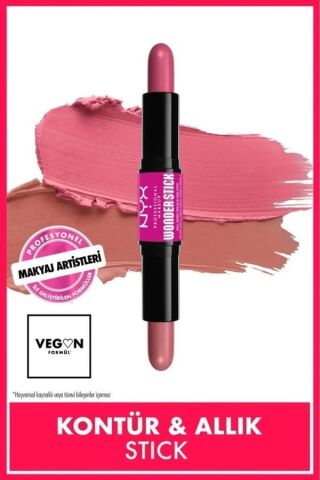 NYX Professional Makeup Wonder Stick Çift Taraflı Krem Allık Stick - Light Peach And Baby Pink
