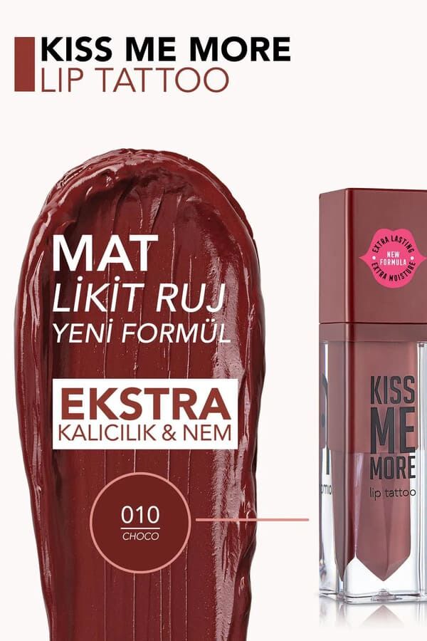 Flormar  Uzun Süre Kalıcı Mat Ruj - Kiss Me More - 010 Choco