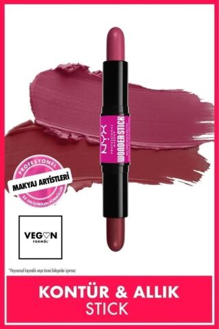 NYX Professional Makeup Wonder Stick Çift Taraflı Krem Allık Stick - Deep Magenta and Ginger