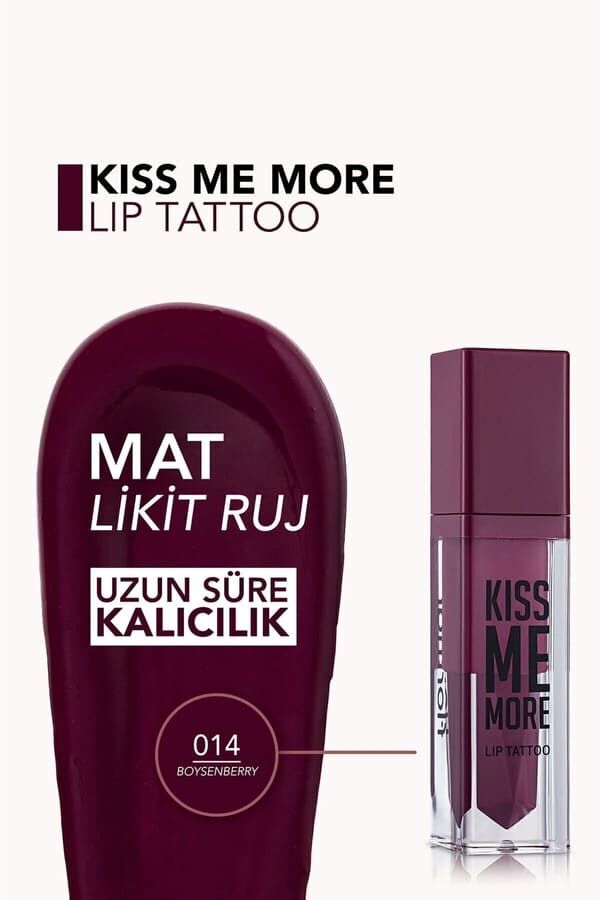 Flormar  Uzun Süre Kalıcı Mat Ruj - Kiss Me More - 014 Boysenberry