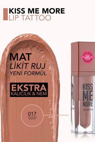 Flormar  Uzun Süre Kalıcı Mat Ruj - Kiss Me More - 017 Nudist