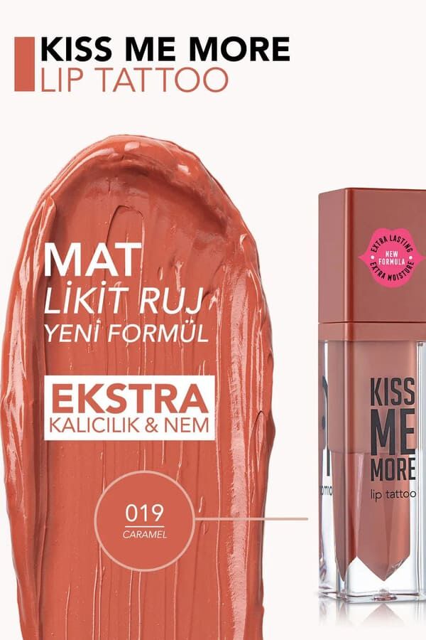 Flormar  Uzun Süre Kalıcı Mat Ruj - Kiss Me More - 019 Caramel