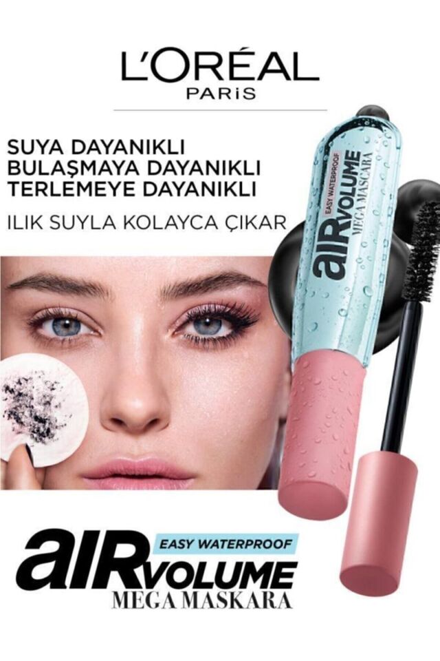 L'oréal Paris Air Volume Mega Easy Waterproof Suya Dayanıklı Maskara - Siyah
