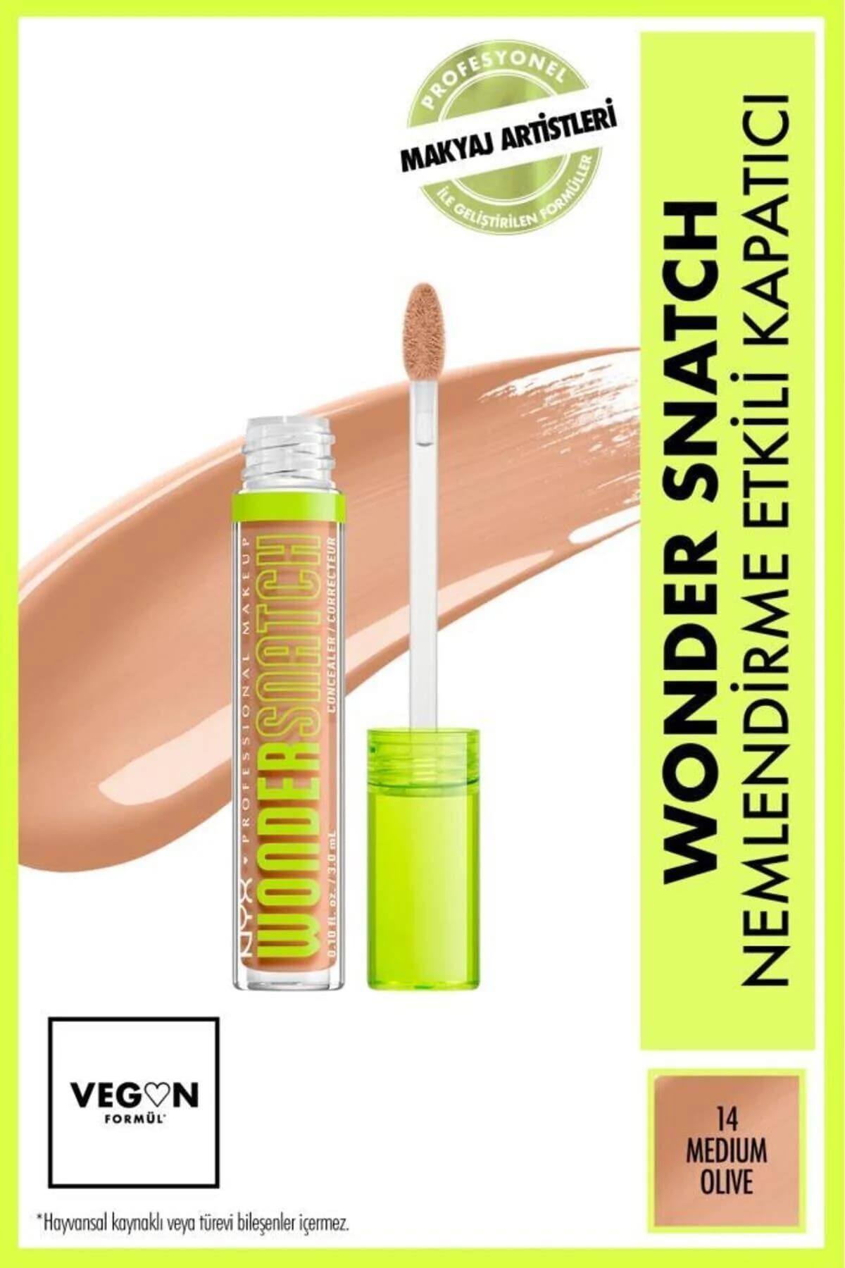 NYX Professional Makeup Wonder Snatch Nemlendirme Etkili Kapatıcı - 14 Medium Olive