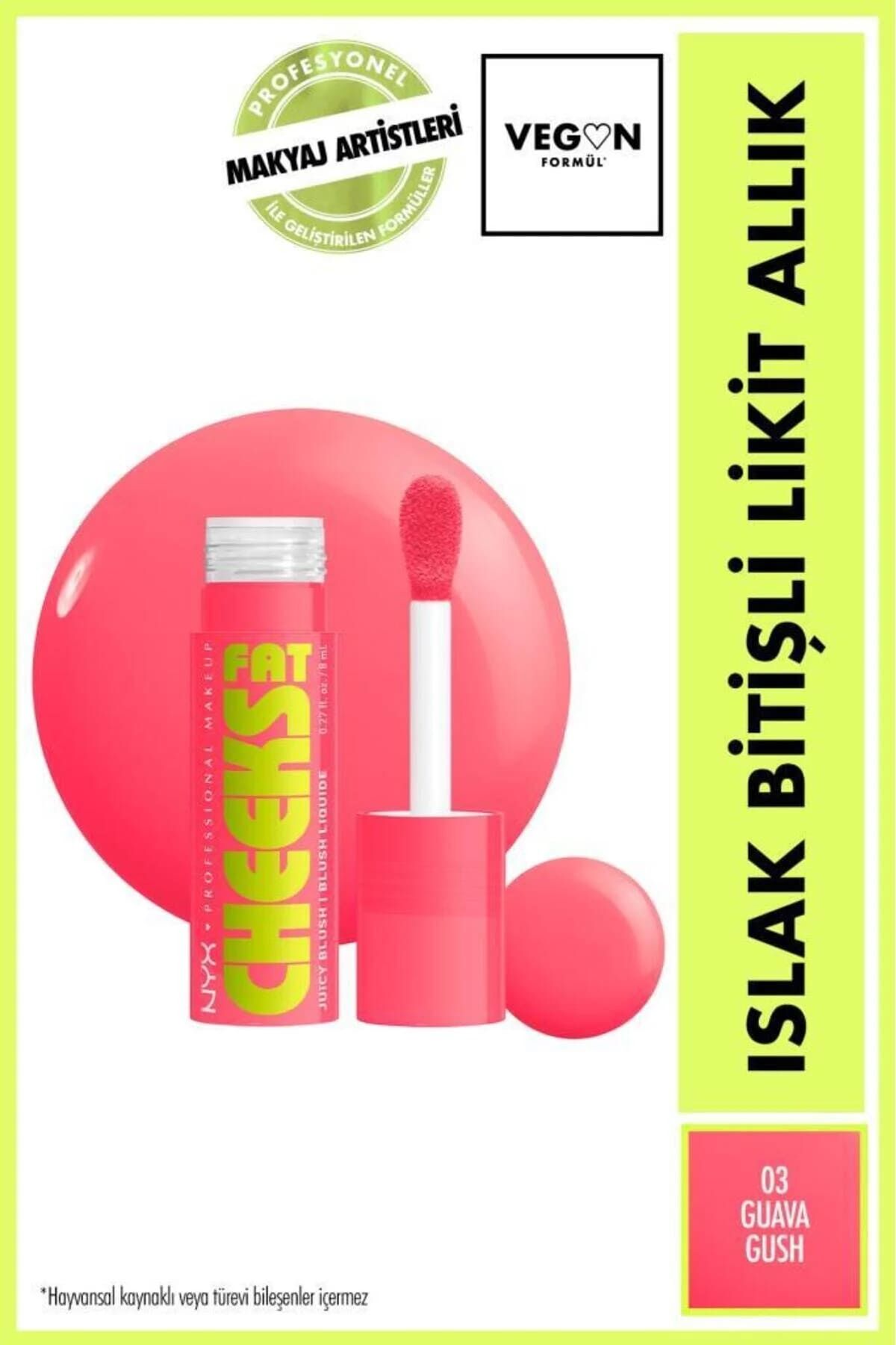 NYX Professional Makeup Fat Cheeks Islak Bitişli Likit Allık - 3 Guava Gush