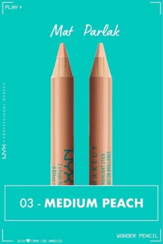 NYX Professional Makeup Wonder Pencil Çift Taraflı Aydınlatıcı & Kapatıcı Kalem - Medium Peach