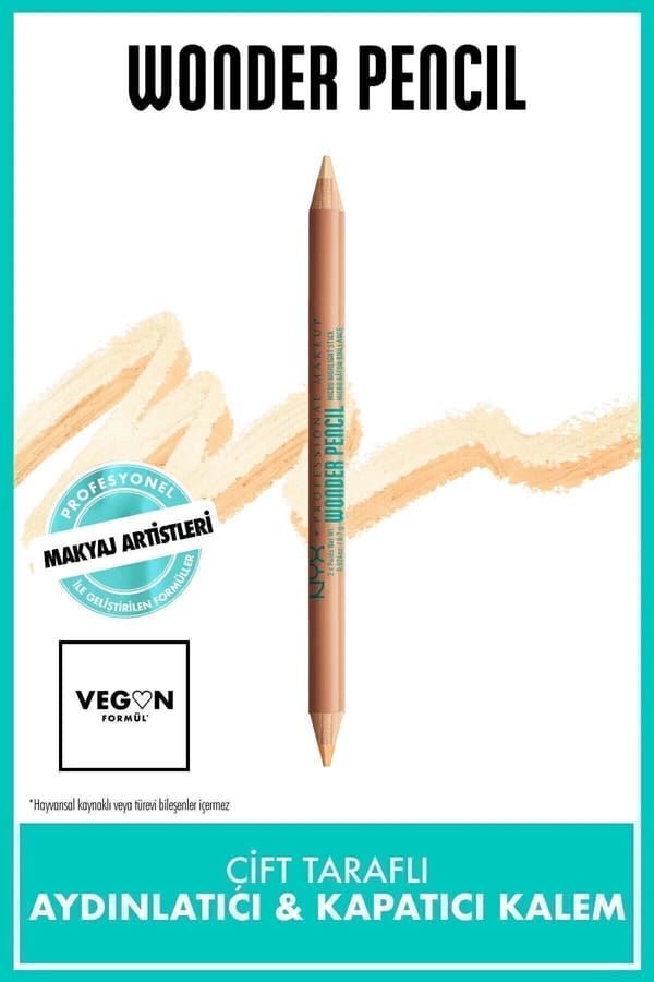NYX Professional Makeup  Wonder Pencil Çift Taraflı Aydınlatıcı & Kapatıcı Kalem - Medium