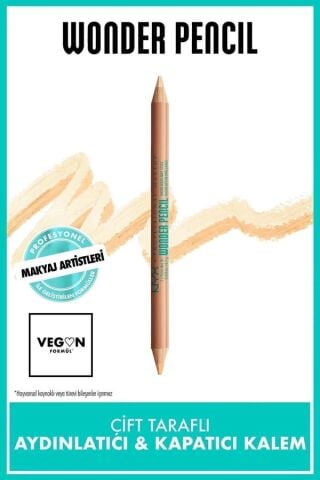 NYX Professional Makeup  Wonder Pencil Çift Taraflı Aydınlatıcı & Kapatıcı Kalem - Medium