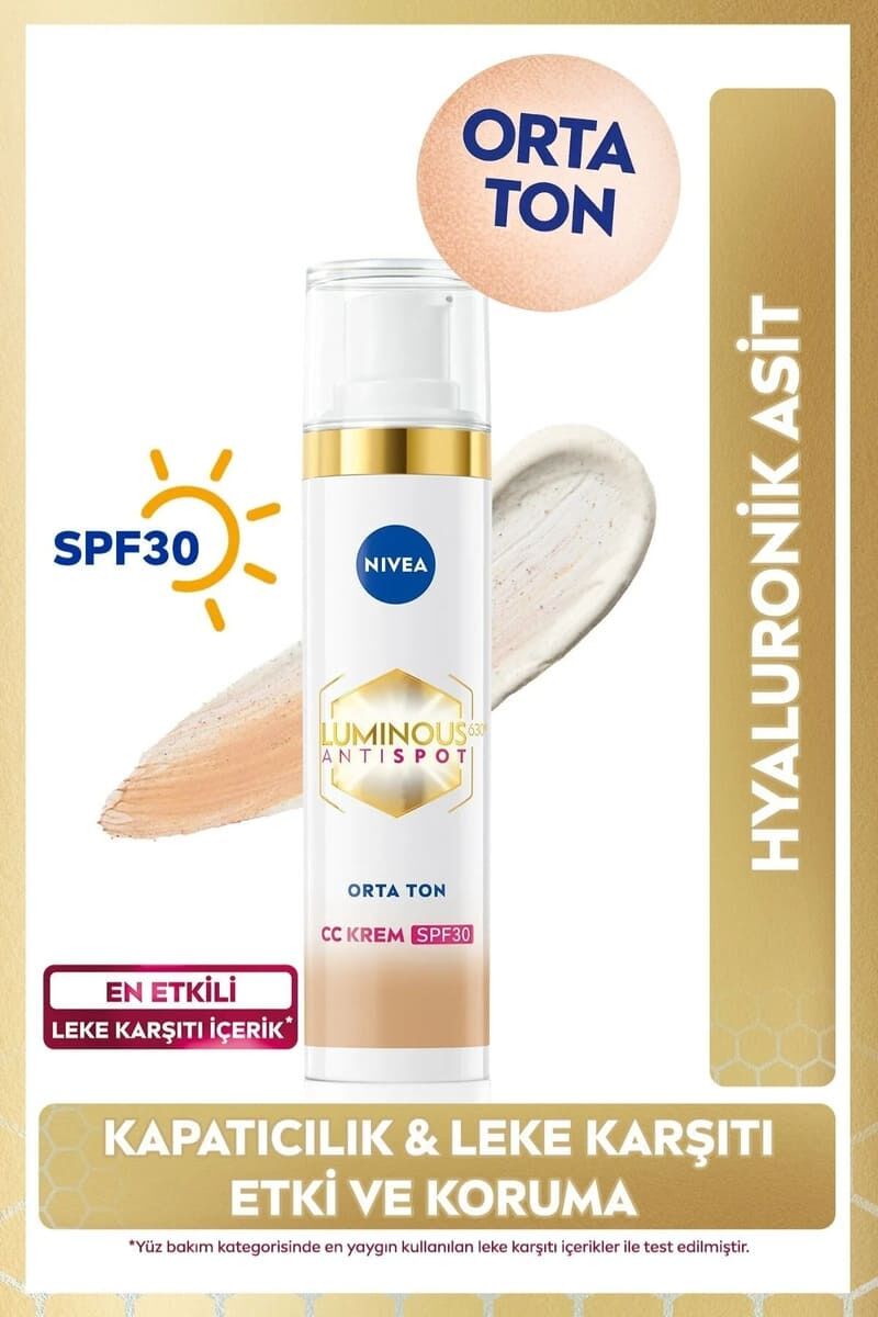 Nivea Luminous630 Leke Karşıtı CC Krem SPF30 Orta Ton 40 ml