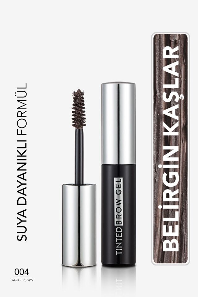 Flormar  Sudan Etkilenmeyen Kaş Maskarası (KOYU KAHVE) - Tinted Brow Gel - 004 Dark Brown