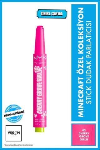 NYX Professional Makeup Minecraft Özel Koleksiyon Stick Dudak Parlatıcısı - 02 Cherry Grove Girlie