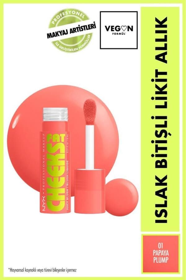 NYX Professional Makeup Fat Cheeks Islak Bitişli Likit Allık - 1 Papaya Plump