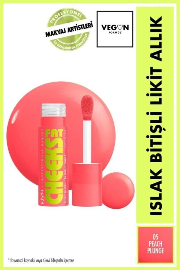 NYX Professional Makeup Fat Cheeks Islak Bitişli Likit Allık - 5 Peach Plunge