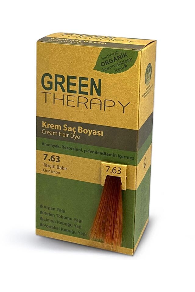 Green therapy Krem Saç Boyası 7.63 Tarçın Bakır