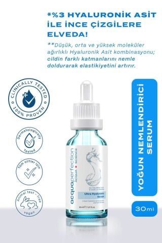 Acqua Perfection Ultra Hyaluronic Yoğun Nemlendirici Kırışık Karşıtı %3 Hyaluronik Serum 30 ml