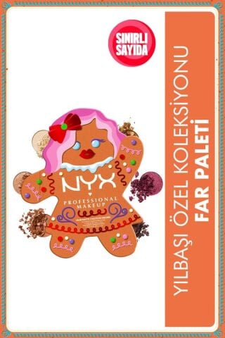 NYX Professional Makeup Holiday Özel Koleksiyonu Gingerbaddie Eyeshadow Far Paleti