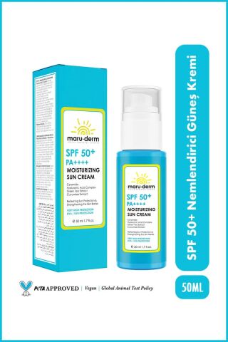 Maru.Derm Nemlendirici Güneş Kremi SPF 50+ PA++++ | Yeni Nesil Kore Filtreli 50 ML