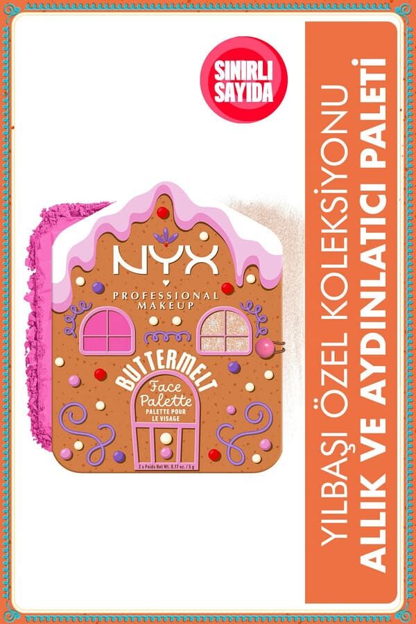 NYX Professional Makeup Holiday Özel Koleksiyonu Buttermelt Allık Face Palette – Light Medium
