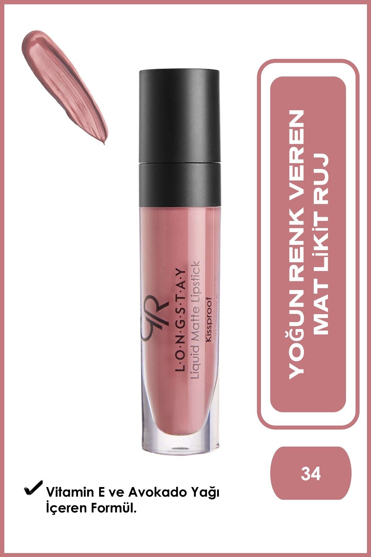 Longstay Liquid Matte Lipstick 34 Avokado Yağlı Kalıcı Likit Mat Ruj 5,5 ml