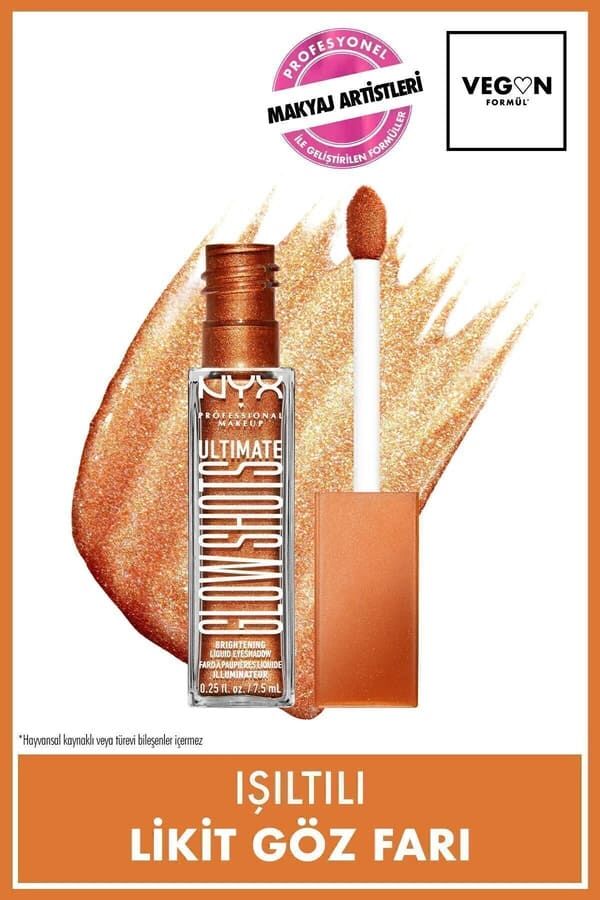 NYX Professional Makeup  Ultimate Glow Shots Işıltılı Likit Göz Farı - 10 Wow Cacao