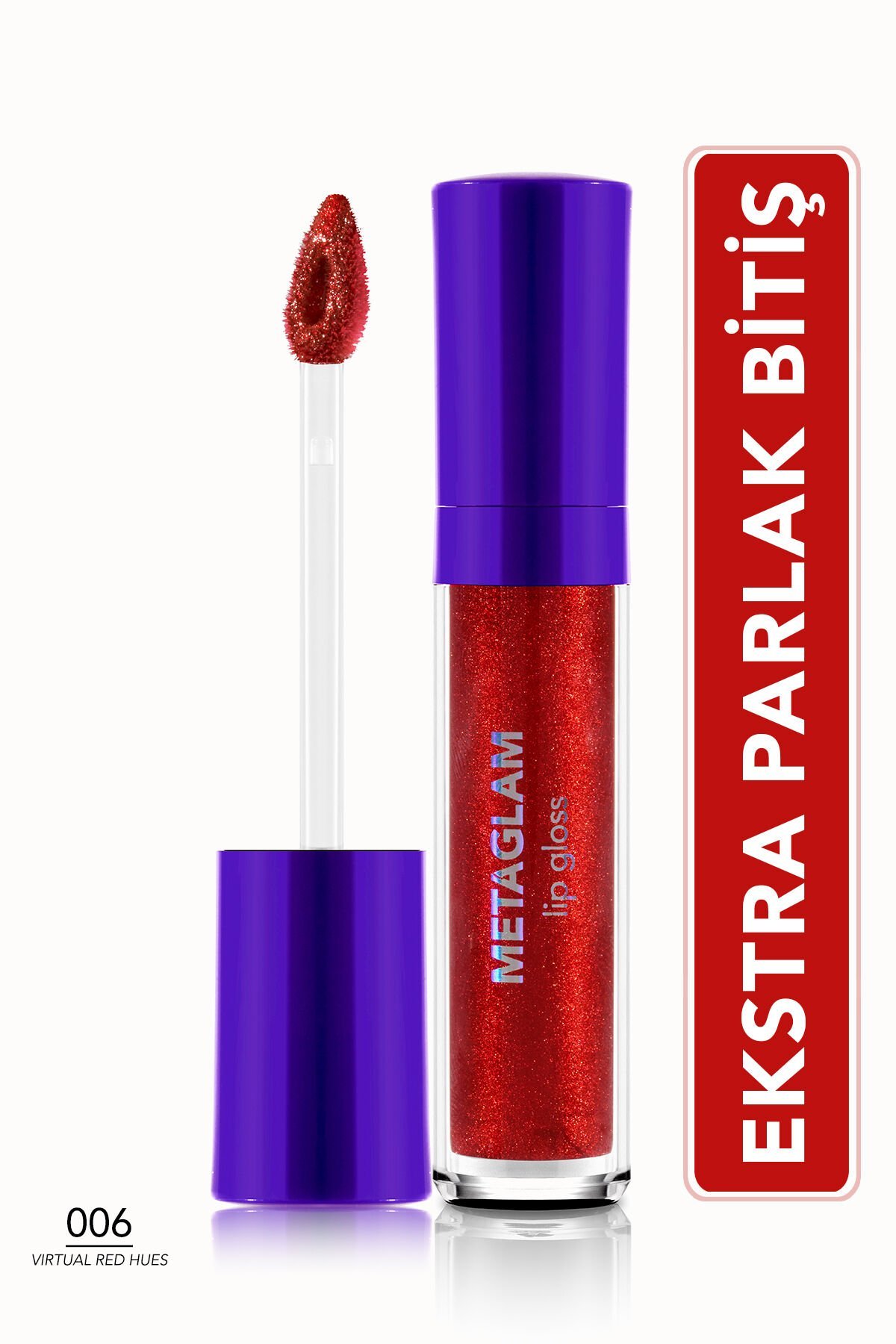 Metaglam Yoğun Işıltılı & Nemlendirici Etkili Dudak Parlatıcısı- 006 Vırtual Red Hues-8682536080859