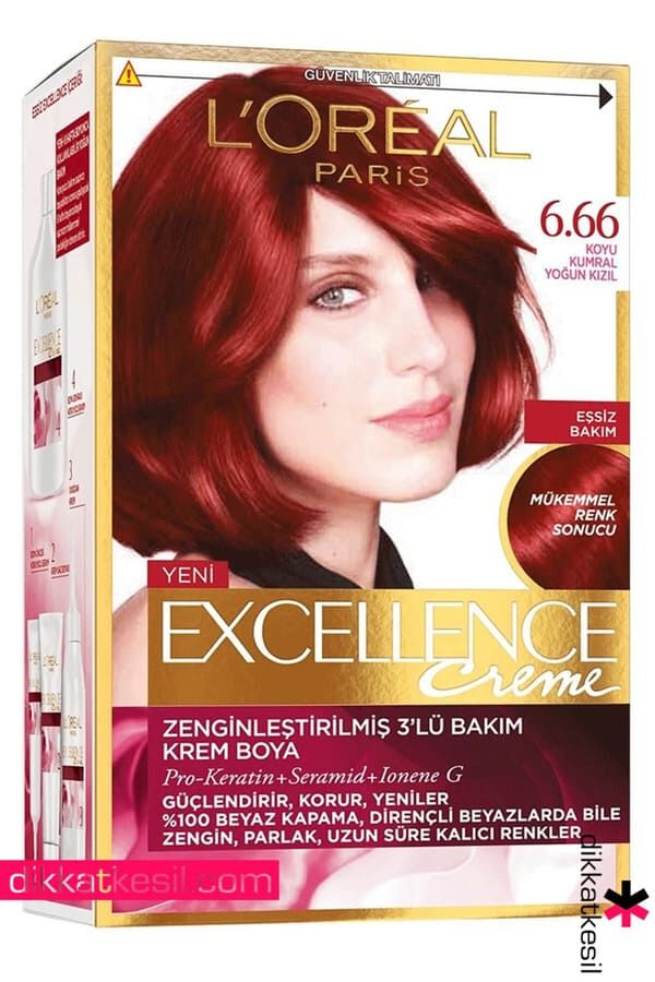 L'Oréal Paris Saç Boyası - Excellence Creme 6.66 Şarap Kızılı