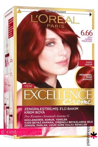 L'Oréal Paris Saç Boyası - Excellence Creme 6.66 Şarap Kızılı